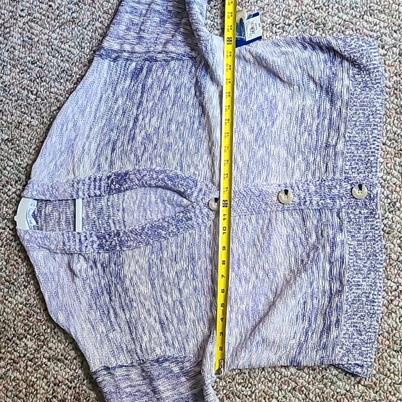 ARIZONA JEAN CO WOMEN'S JUNIORS PLUS SIZE PURPLE/WHITE BUTTON CARDIGAN SIZE XXL - Picture 9 of 16